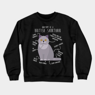 British Shorthair Cat Anatomy Crewneck Sweatshirt